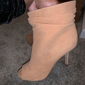 Aldo Suede peep toe booties
